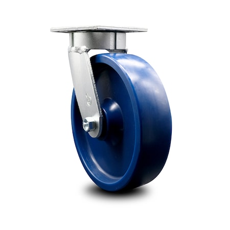 Service Caster 8 Inch Kingpinless Solid Poly Wheel Swivel Top Plate Caster SCC-KP30S820-SPUR